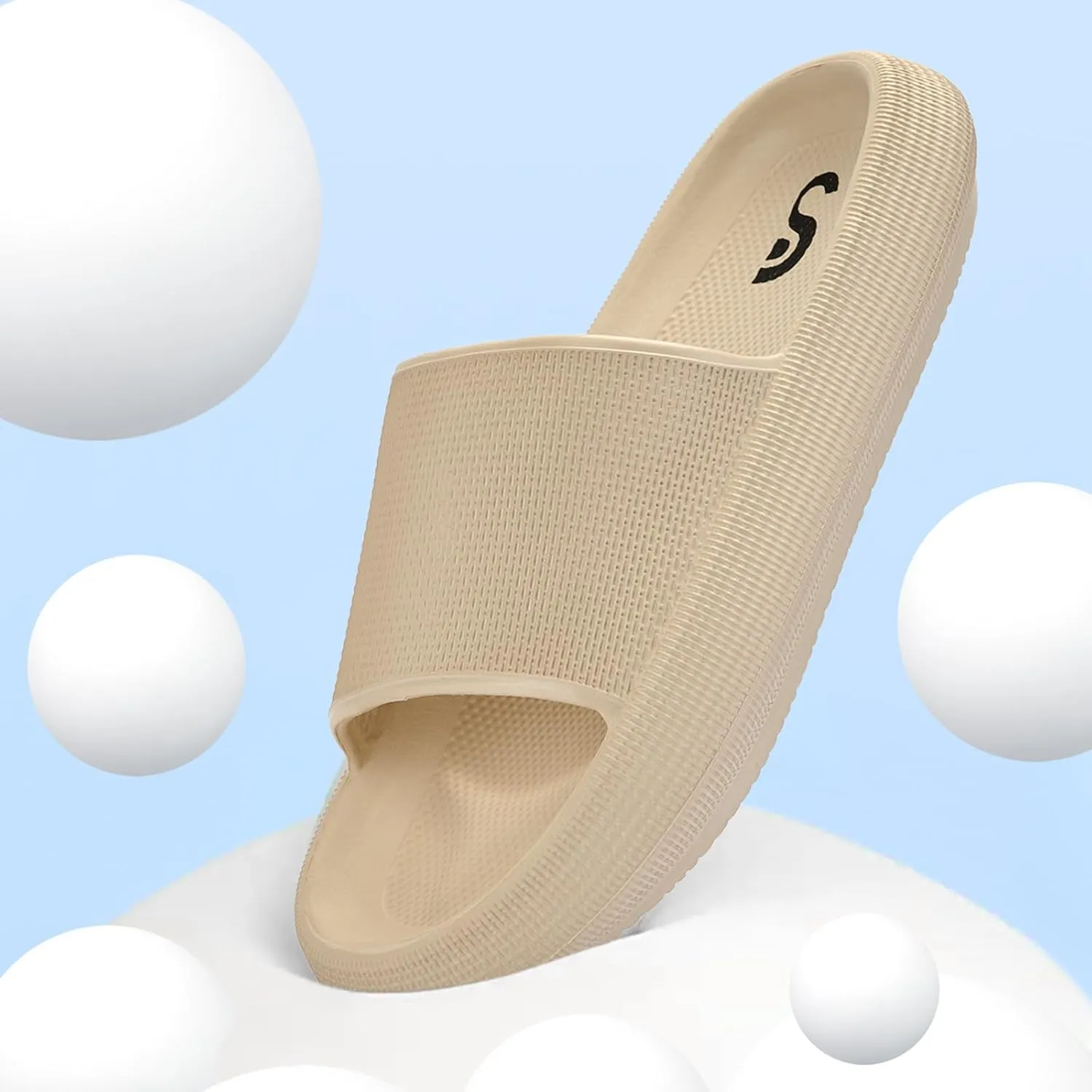 Pillow Slippers for Womens House Slides Sandals Cushioned Thick Sole Cloud Slippers Easy to Clean Quick Dry Shower Shoes
