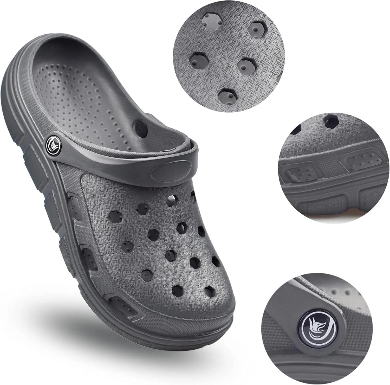 PIMIO Garden Clogs for Women and Men,Slip On Work Shoes with Arch Support,Womens Mens Quick-Dry Water Shoes Casual Sandals,Comfortable Slippers