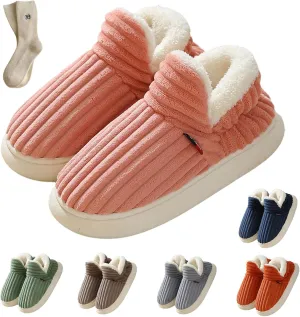 Pluffi Slipper Booties Men, Warm Fluffy Slippers for women House, Thick Sole Anti-Skid Cozy & Stylish Cloud Slides