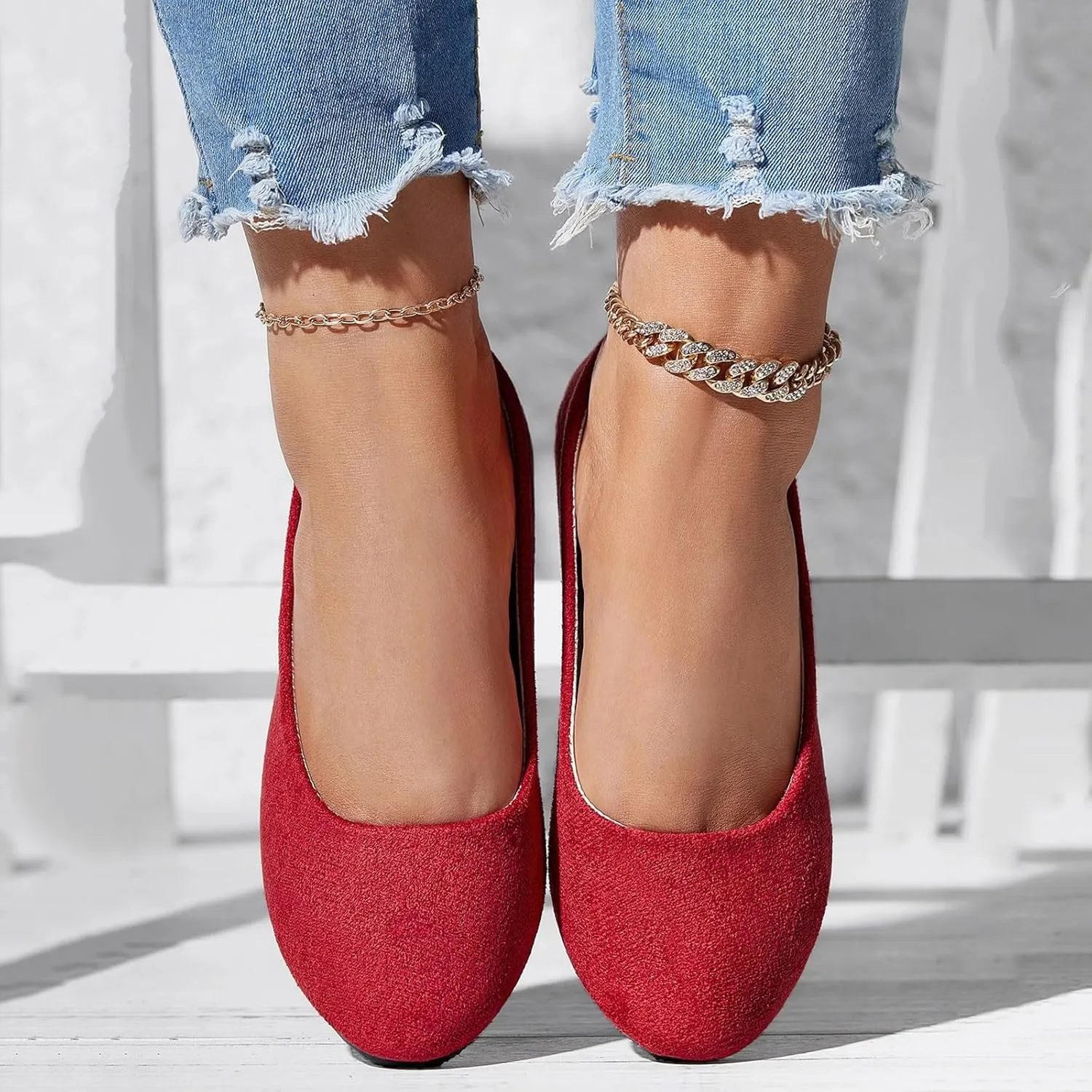 Pointed Toe Flats for Women Dressy Casual, Low Heel Dress Shoes Comfortable, Slip-on Business Work Loafer Shoes Ballet Flats