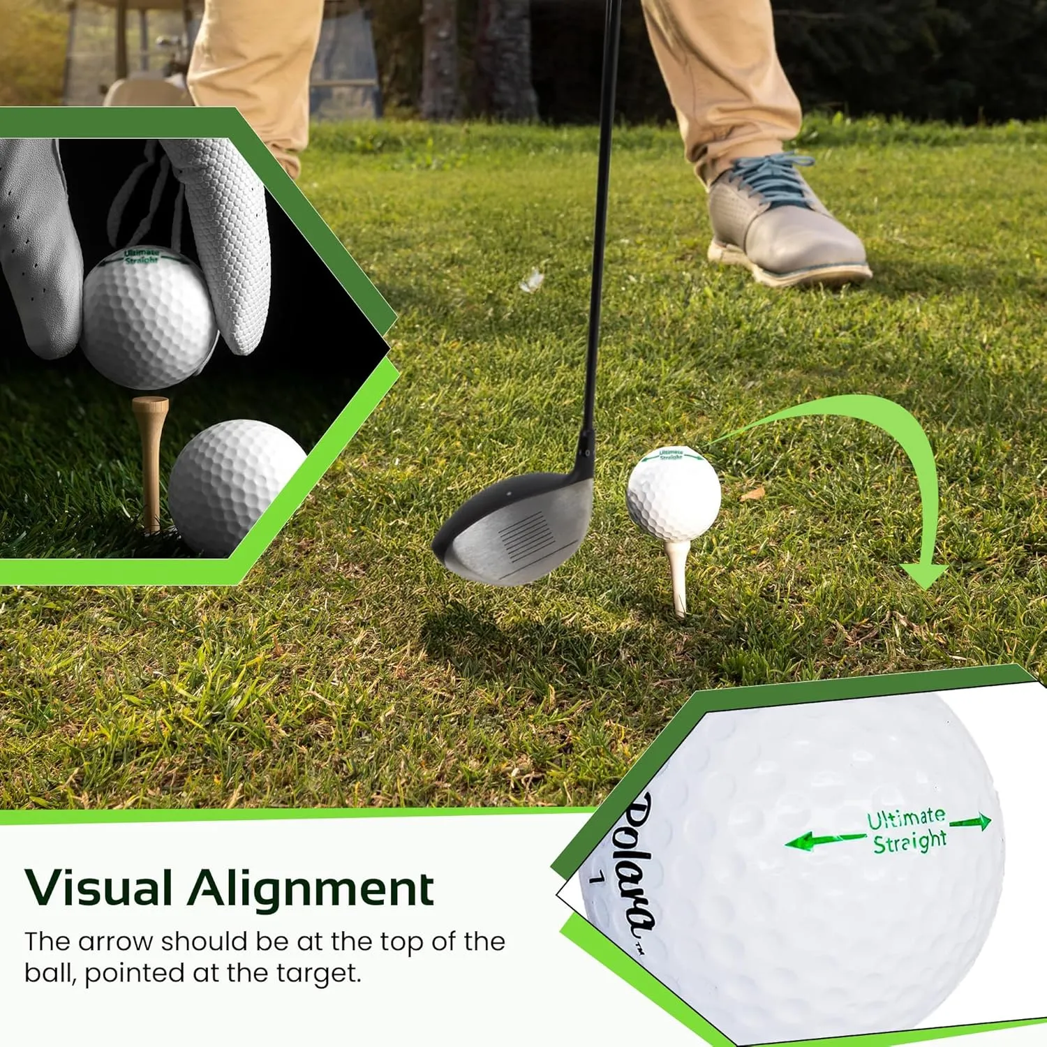 Polara Golf Self-Correcting Golf Balls – Soft Feel, Anti-Slice & Hook Correction, Exceeds USGA Limits, Dimple Pattern, High-Performance Balls for Men & Women – 1 Dozen