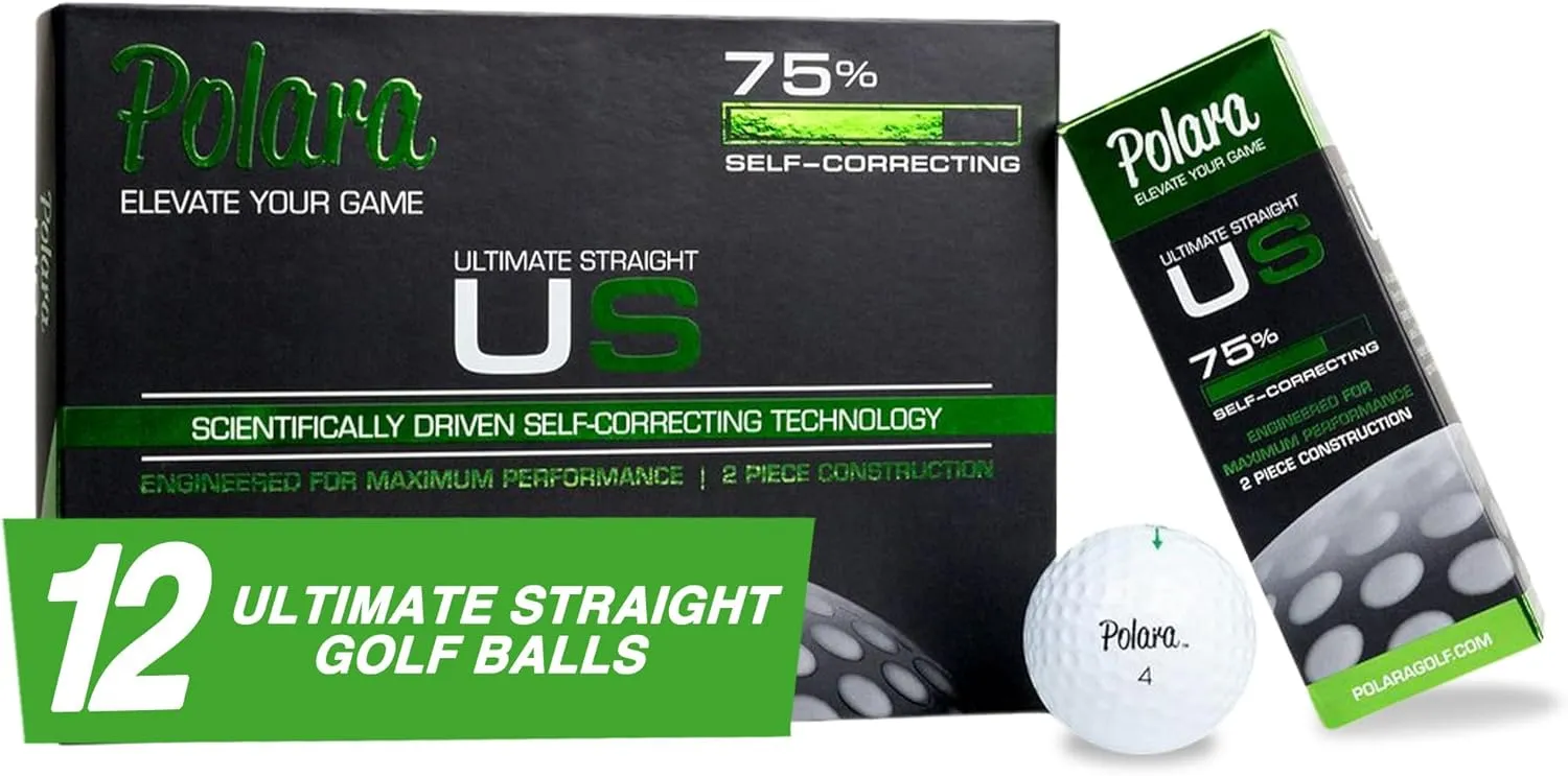 Polara Golf Self-Correcting Golf Balls – Soft Feel, Anti-Slice & Hook Correction, Exceeds USGA Limits, Dimple Pattern, High-Performance Balls for Men & Women – 1 Dozen