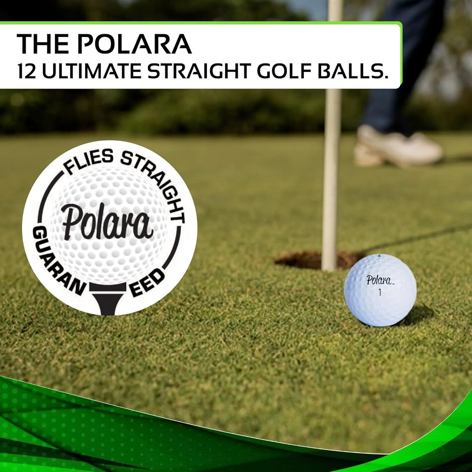 Polara Golf Self-Correcting Golf Balls – Soft Feel, Anti-Slice & Hook Correction, Exceeds USGA Limits, Dimple Pattern, High-Performance Balls for Men & Women – 1 Dozen