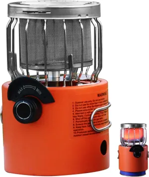Portable Butane Heater 1 Set 2 in 1 Portable Stove Low Consumption Camping Stove Low Noise Compact Adjustable Damper Camping Heater for Outdoor