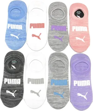 Puma Ladies Sneaker Liner Socks, 8-pair (Multi Color), 9.5