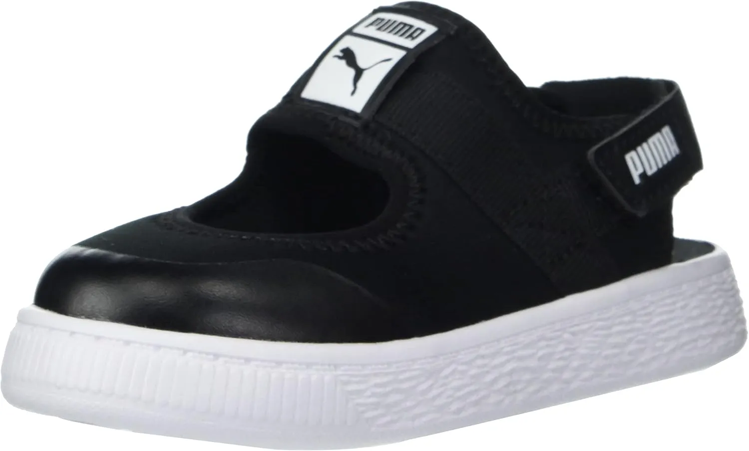 PUMA unisex child Light-flex Summer Sneaker, Black/White, 3 Little Kid US