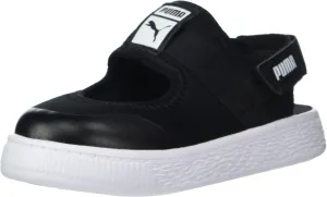 PUMA unisex child Light-flex Summer Sneaker, Black/White, 3 Little Kid US