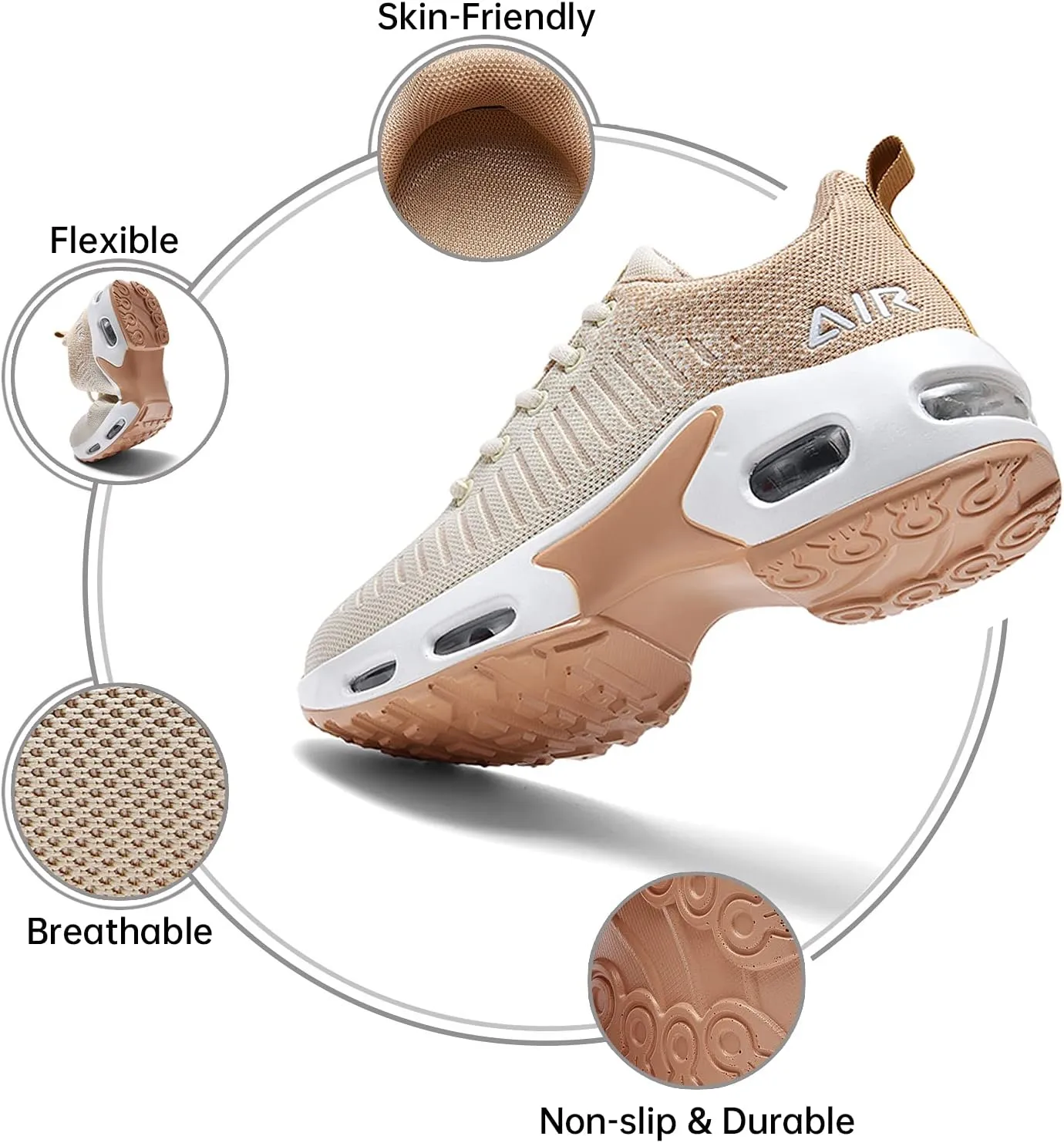 QAUPPE Womens Fashion Lightweight Air Sports Walking Sneakers Breathable Gym Jogging Running Tennis Shoes US 5.5-11 B(M)…