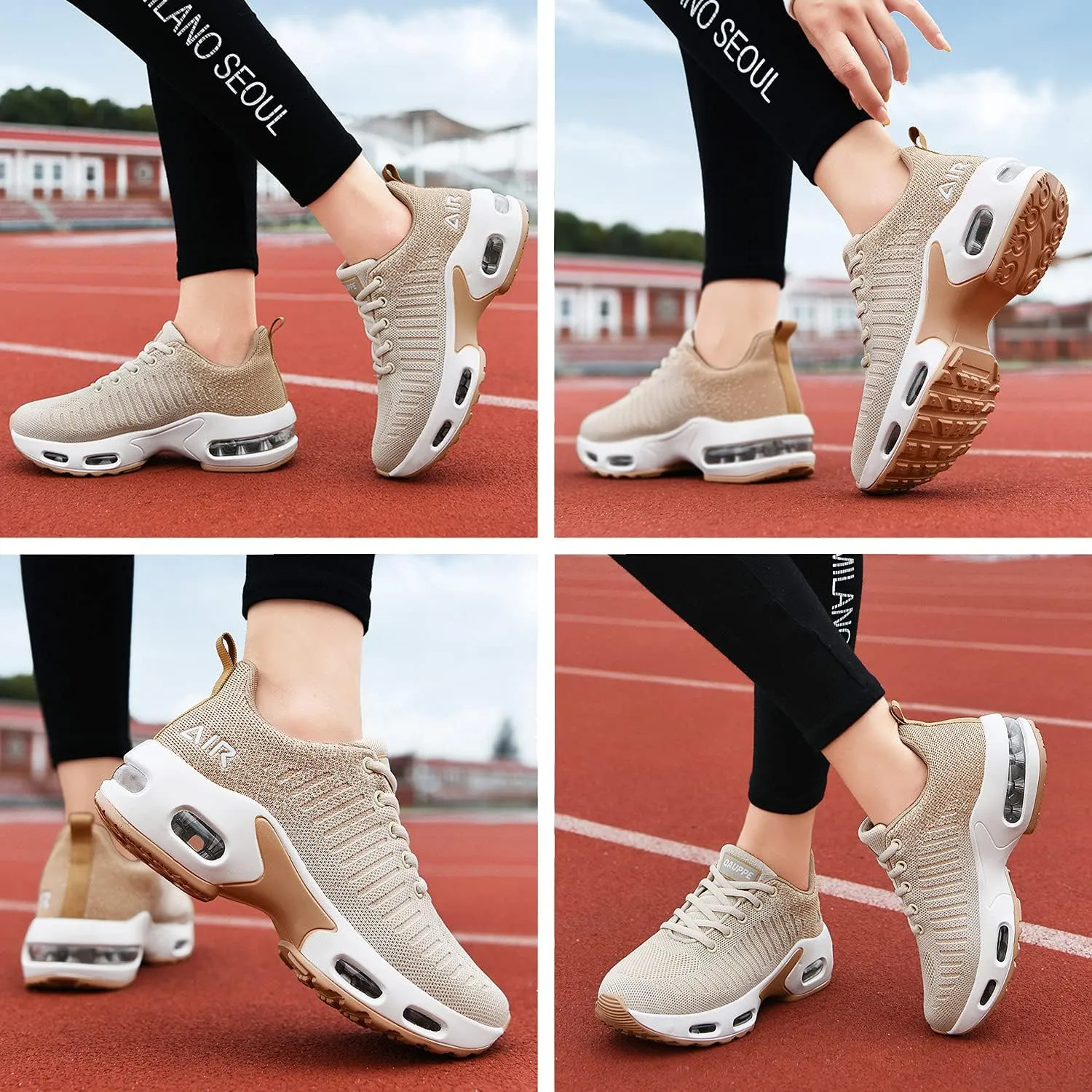 QAUPPE Womens Fashion Lightweight Air Sports Walking Sneakers Breathable Gym Jogging Running Tennis Shoes US 5.5-11 B(M)…