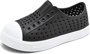 QLZ Toddler Kids Water Shoes for Boys Girls Garden Sandals Rubber Shoes Beach Sneakers, Slip-on Anti-Slip Lightweight Breathable Quick Dry Soft Flexible（Toddler/Little Kid/Big Kid）