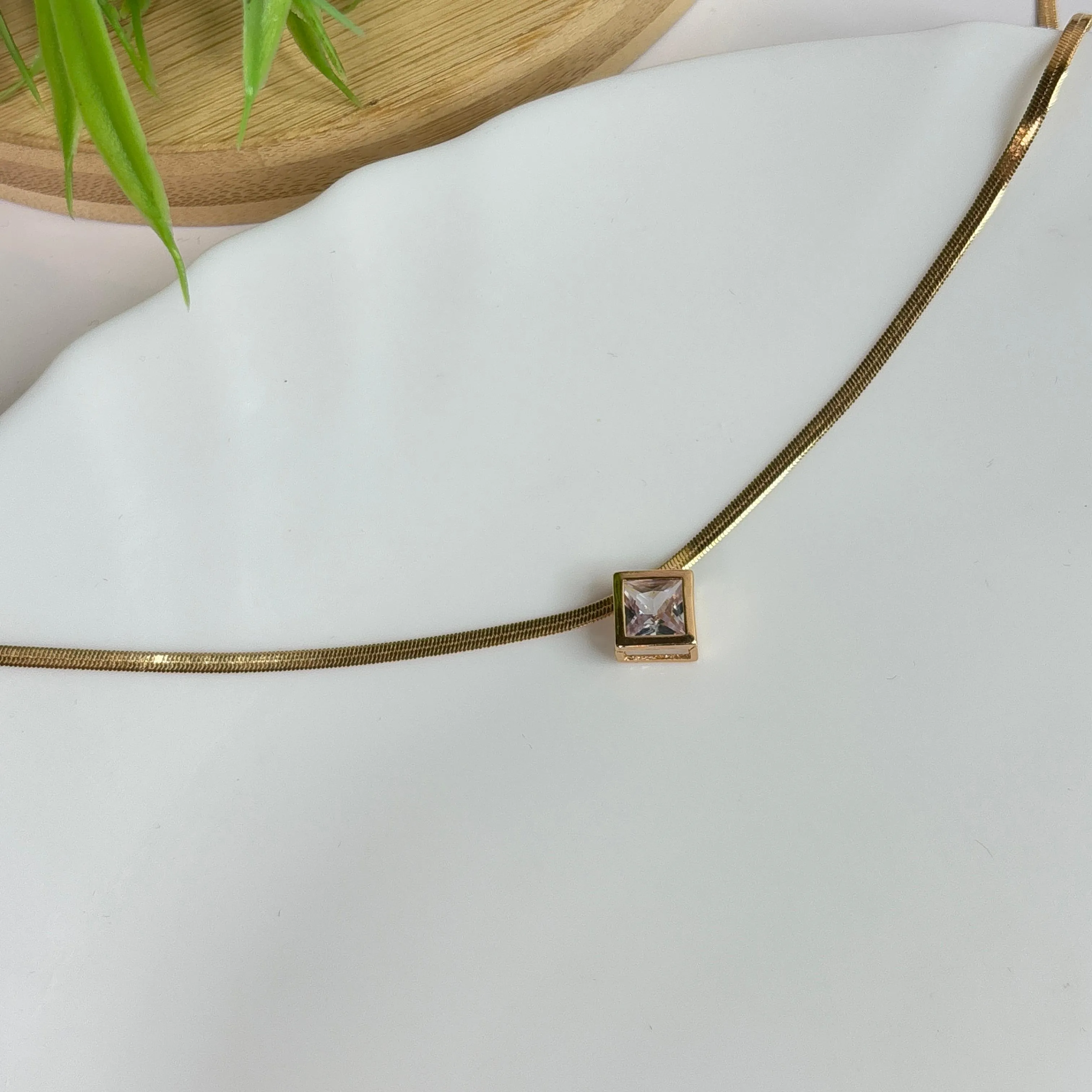 Quad Flat Rose Gold Necklace