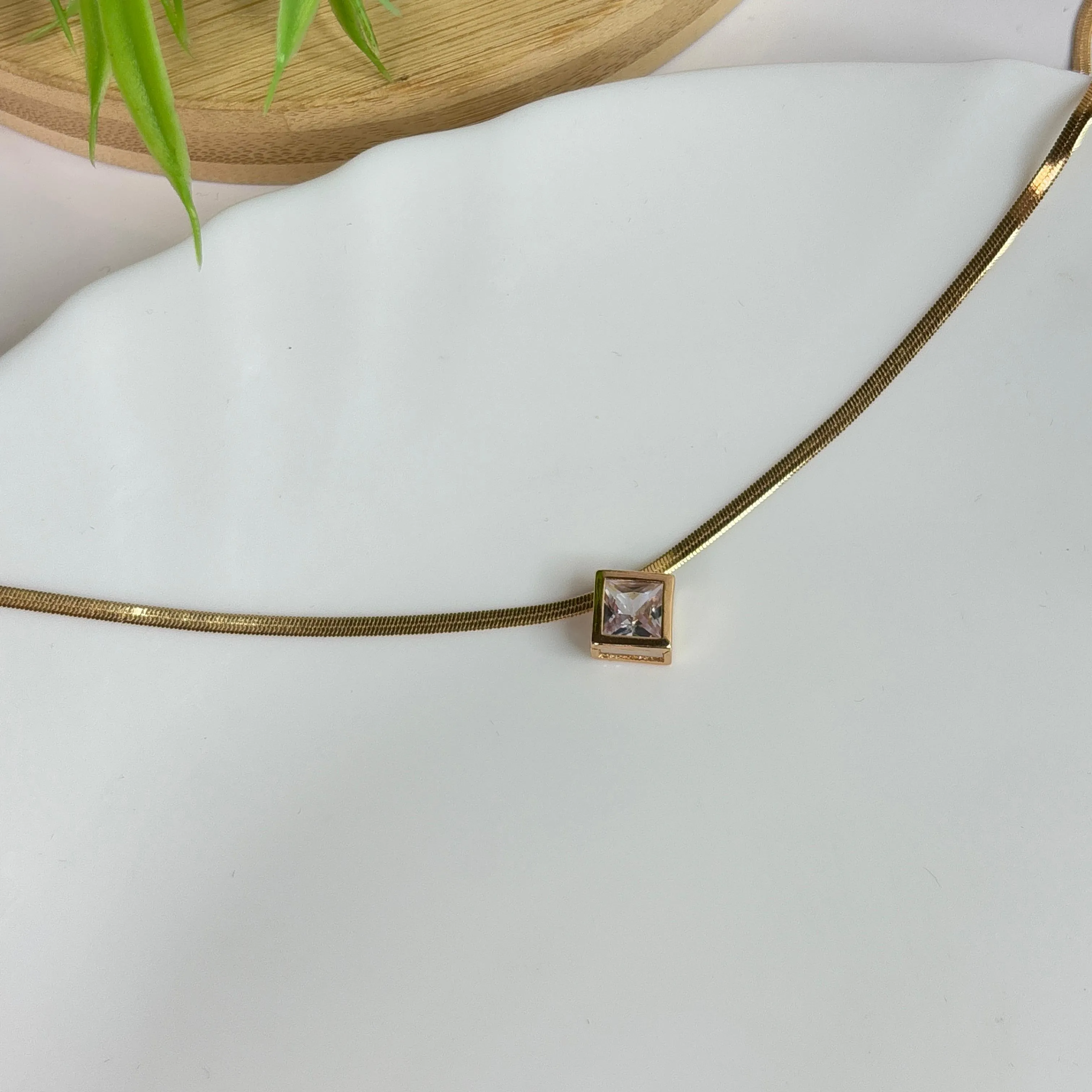 Quad Flat Rose Gold Necklace