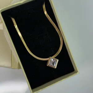 Quad Flat Rose Gold Necklace