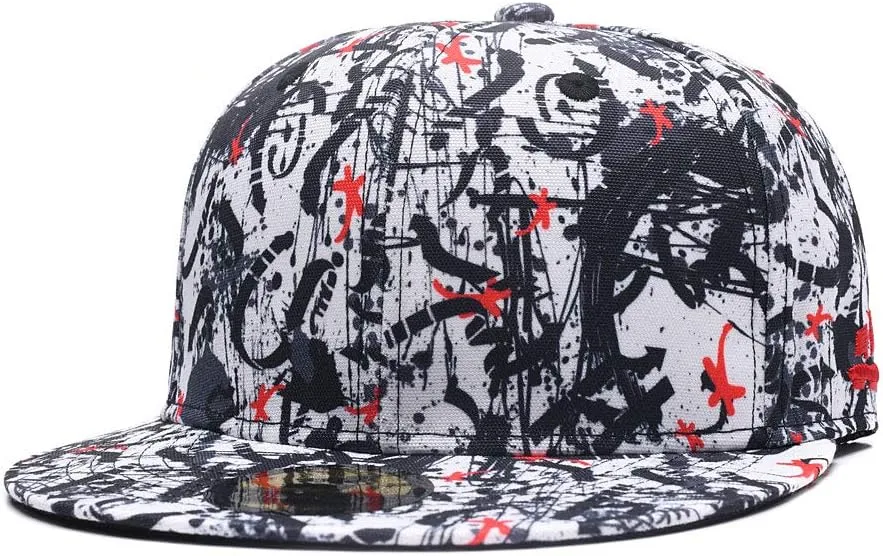 Quanhaigou Adjustable Snapback Hat for Men Women,Unisex Hip Hop Baseball Cap Flat Bill Brim Dad Hats