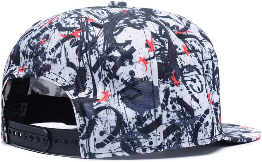 Quanhaigou Adjustable Snapback Hat for Men Women,Unisex Hip Hop Baseball Cap Flat Bill Brim Dad Hats