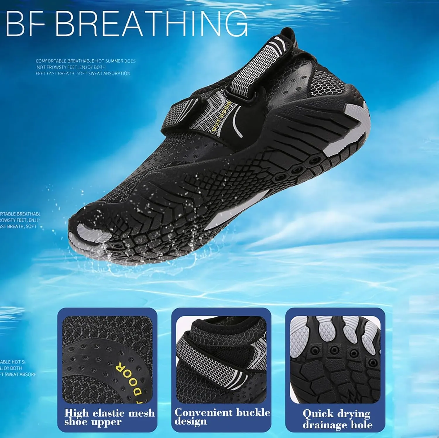 Quick Dry Aqua Water Shoes Barefoot for Beach Swim Pool Surf Yoga Hiking Women Men Lightweight Non Slip Breathable Outdoor Shoes
