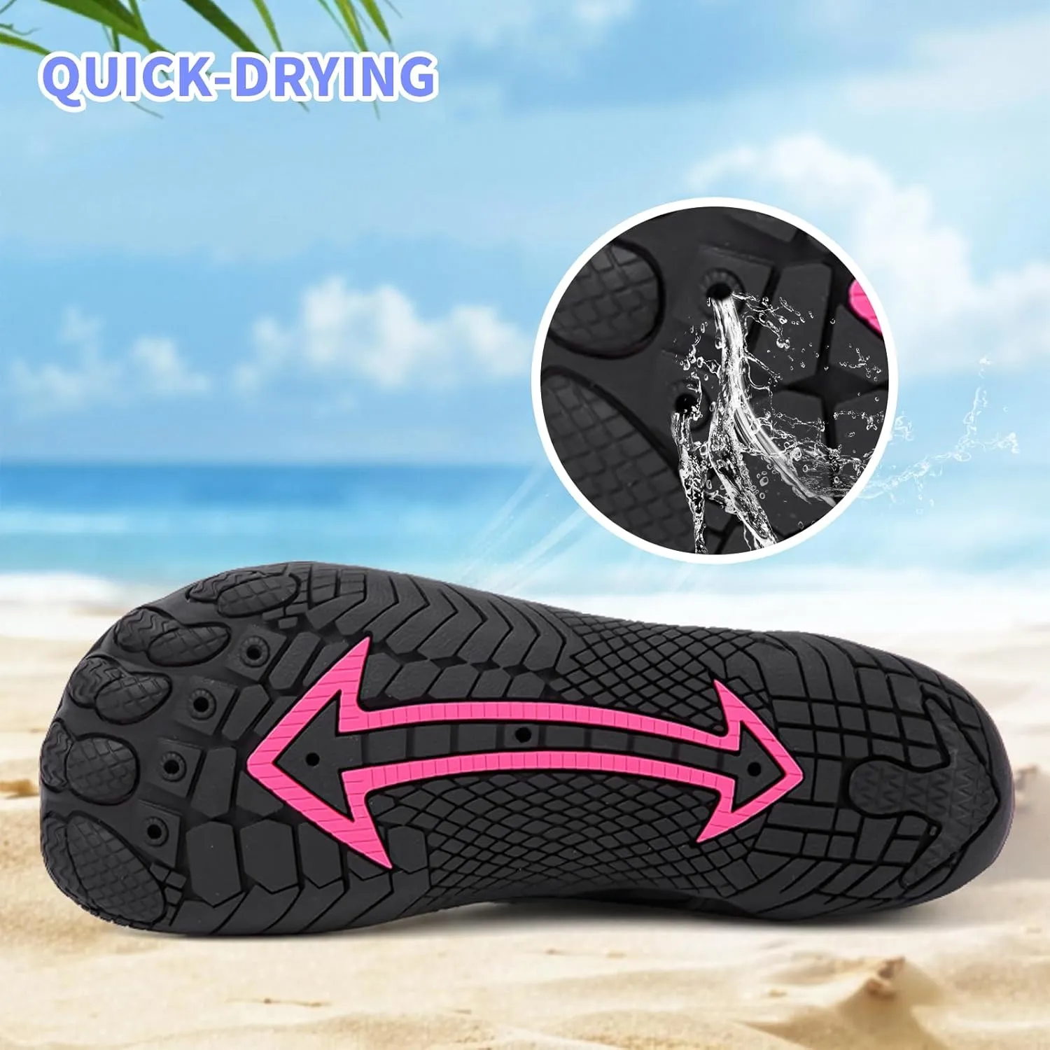 Quick Dry Barefoot Beach & Pool Shoes - Slip-on for Women & Men, Surf, Yoga & Water Sports