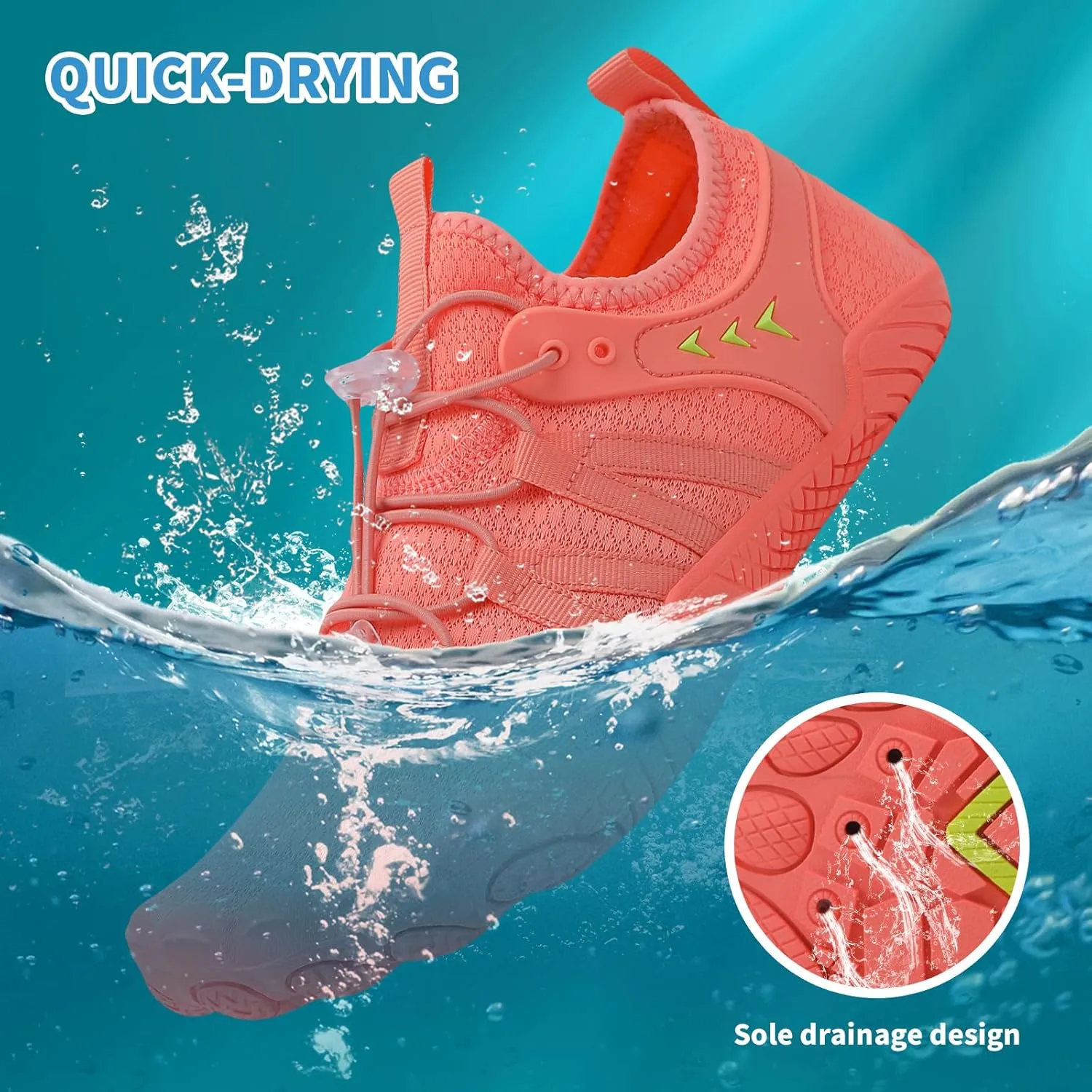 Quick Dry Barefoot Beach & Pool Shoes - Slip-on for Women & Men, Surf, Yoga & Water Sports
