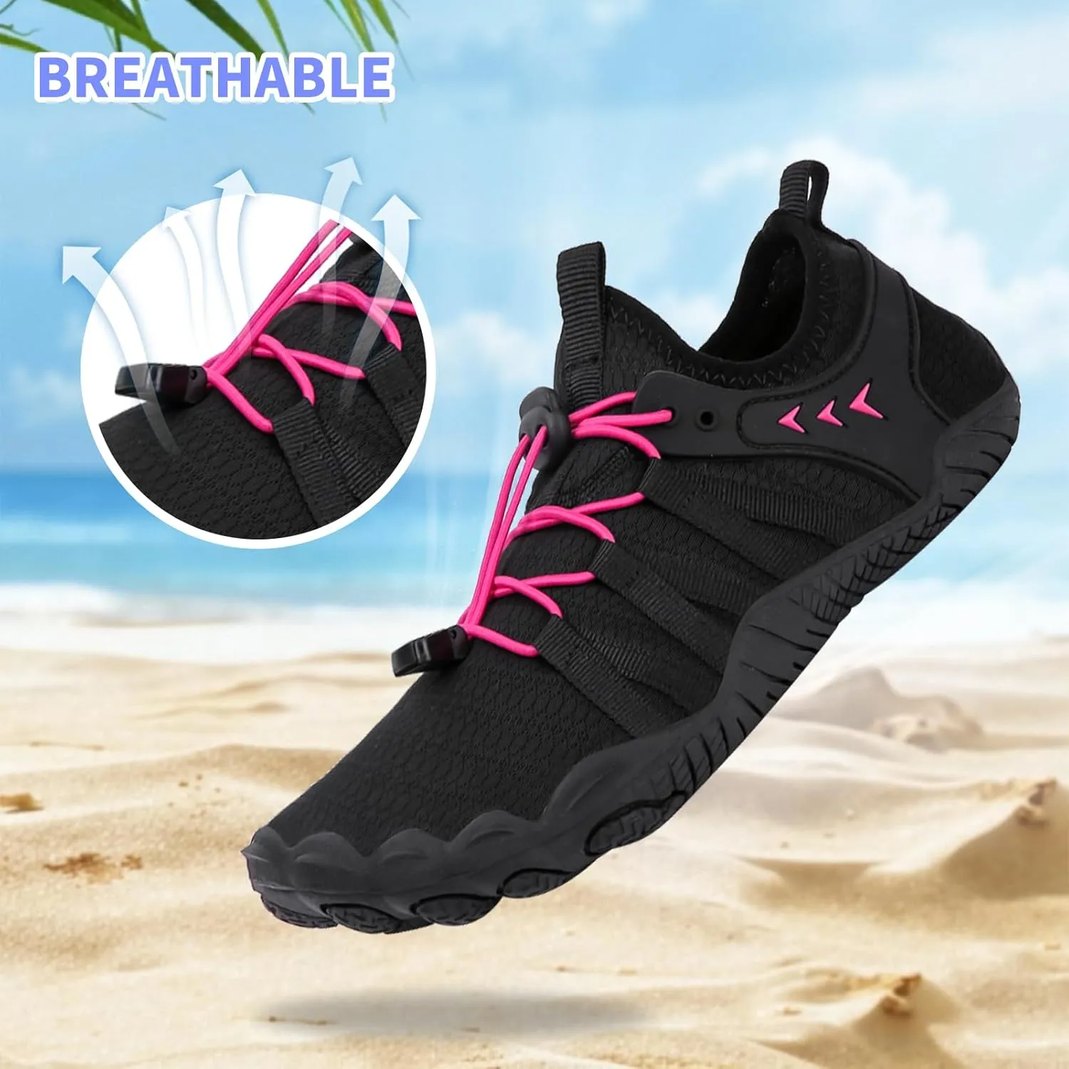 Quick Dry Barefoot Beach & Pool Shoes - Slip-on for Women & Men, Surf, Yoga & Water Sports