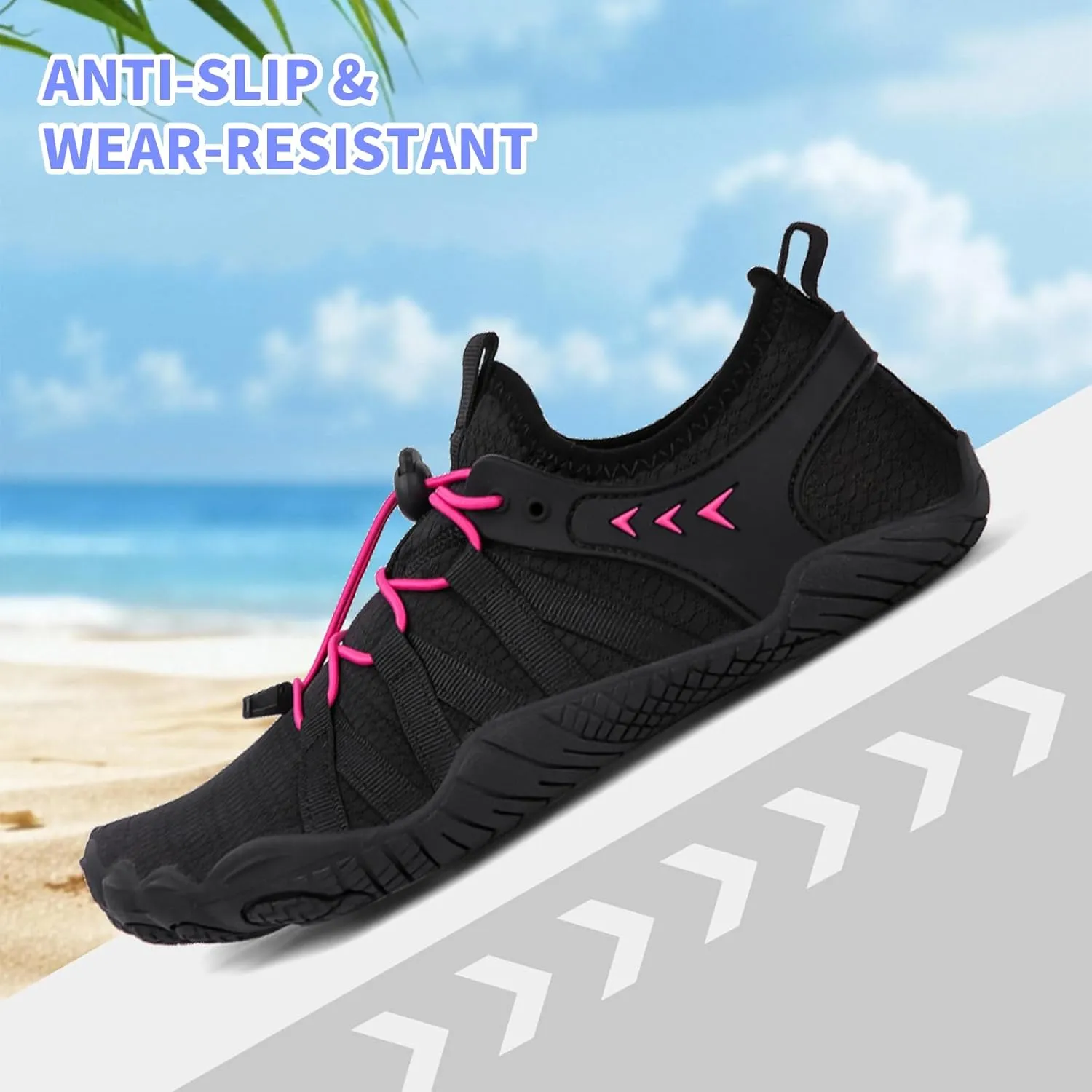 Quick Dry Barefoot Beach & Pool Shoes - Slip-on for Women & Men, Surf, Yoga & Water Sports