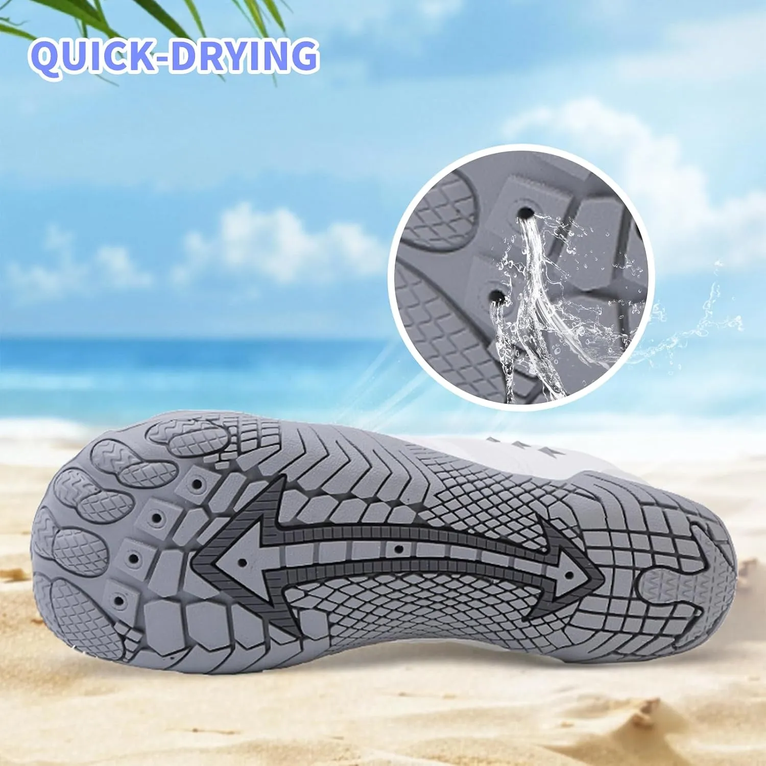 Quick Dry Barefoot Beach & Pool Shoes - Slip-on for Women & Men, Surf, Yoga & Water Sports