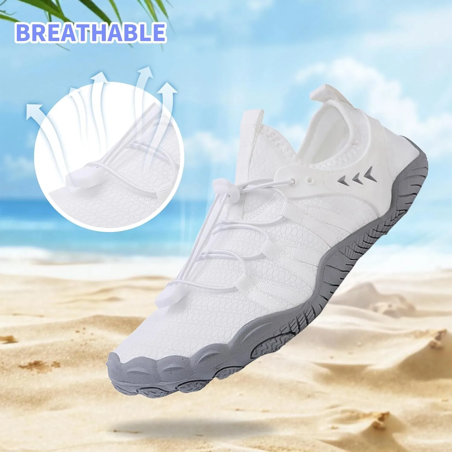 Quick Dry Barefoot Beach & Pool Shoes - Slip-on for Women & Men, Surf, Yoga & Water Sports