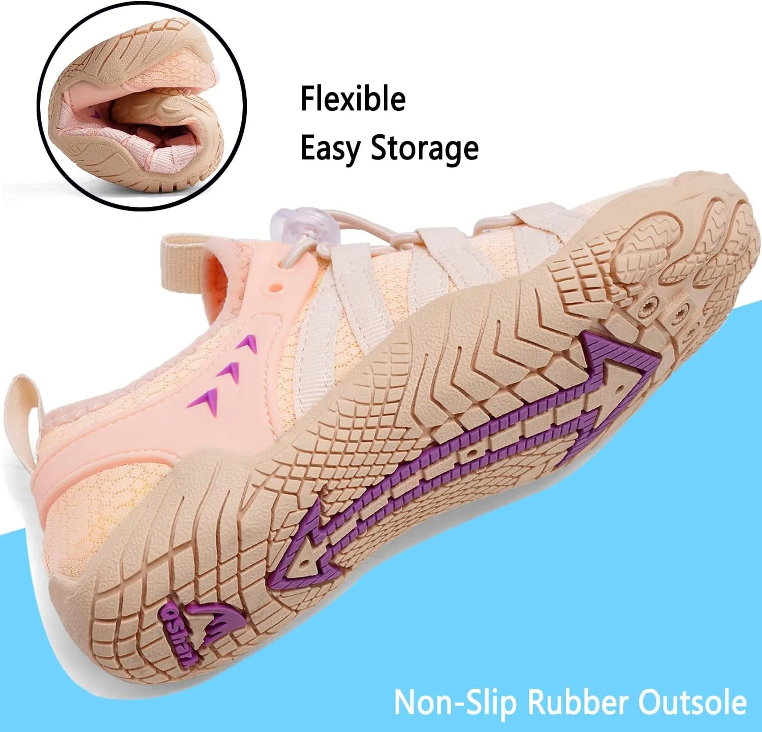 Quickshark Kids Water Shoes Boys Girls Barefoot Aqua Socks Outdoor Indoor Quick Dry Sandals Lightweight Slip On Walking Sneakers for Beach Pool Swim (Little Kid/Big Kid)