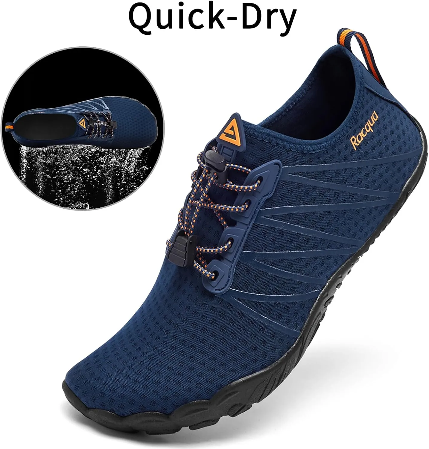 Racqua Men Women Water Shoes Quick-Dry Breathable Swim Shoes Lightweight Aqua Shoes Beach Pool Hiking Shoes