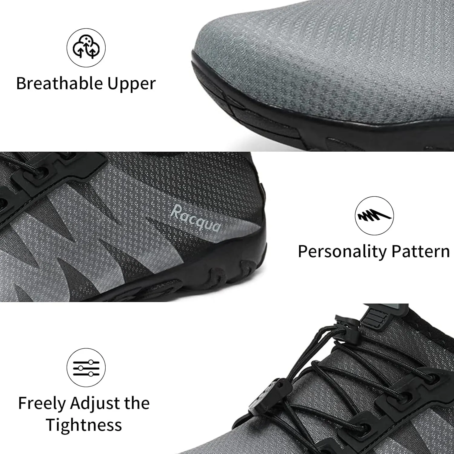 Racqua Water Shoes Men Women Quick Dry Gradient Colors Barefoot Aqua Athletic Sports Swim Surf Beach Shoes