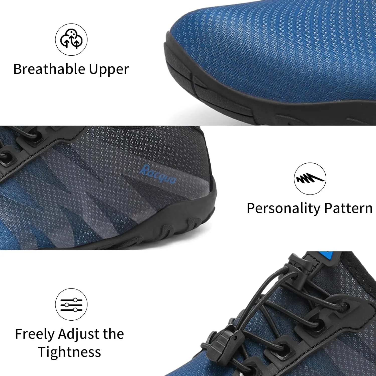 Racqua Water Shoes Men Women Quick Dry Gradient Colors Barefoot Aqua Athletic Sports Swim Surf Beach Shoes