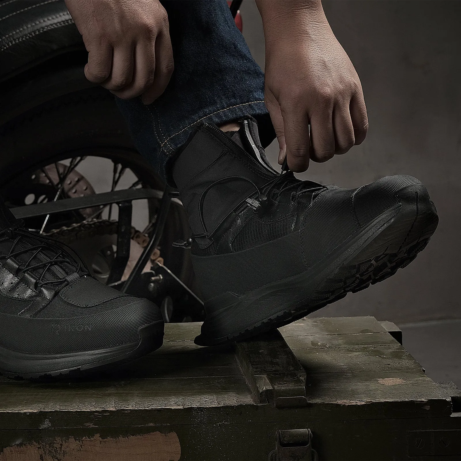 RIDEIRON Breathable Lightweight High-top Protective Riding Sneaker | MS6006