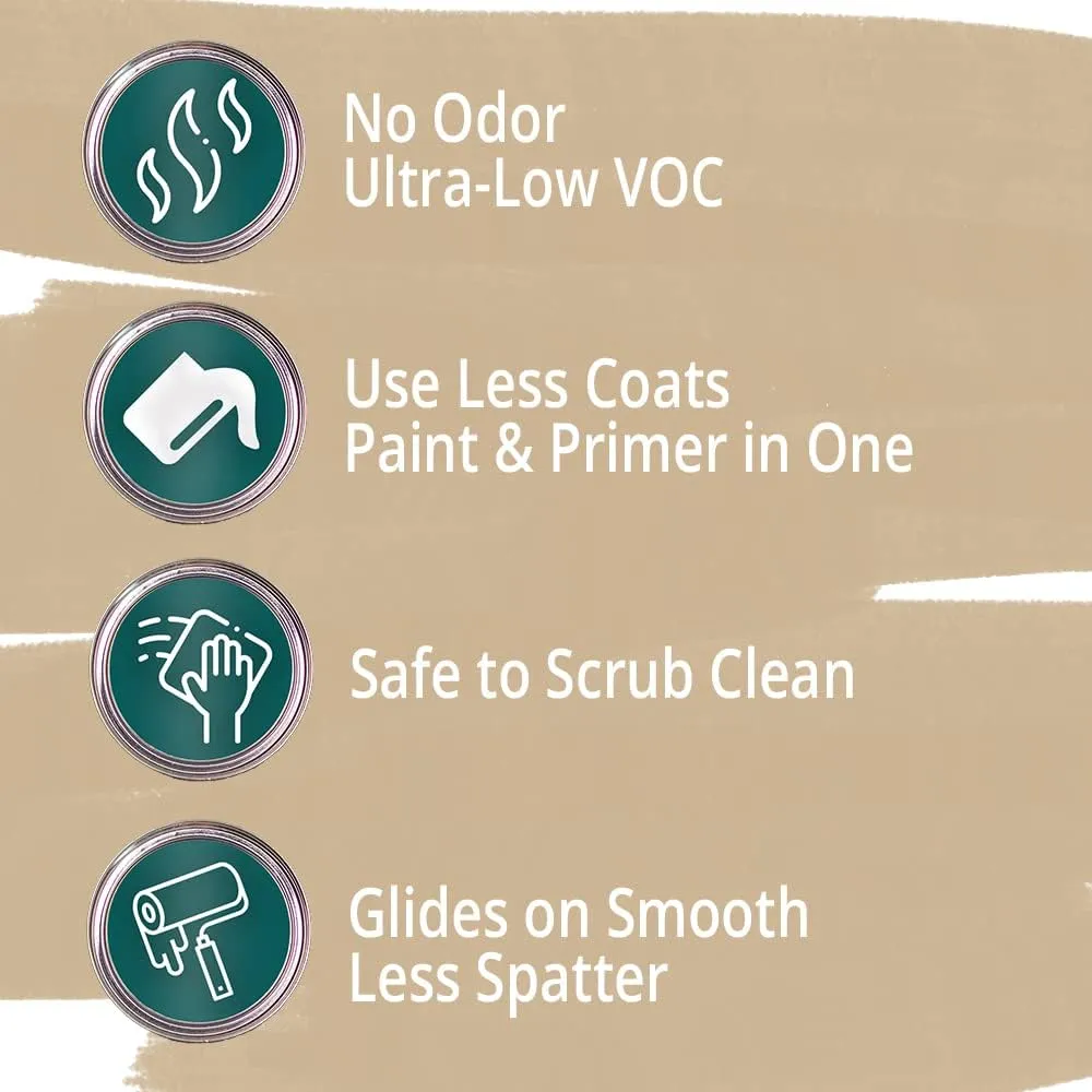 Rodda Paint CASCADIA ZERO Interior Flat Paint & Primer in One, 1-Gallon, White Elephant