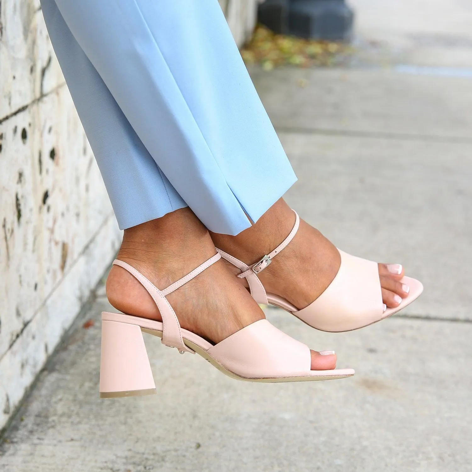 Rose Pink Point Sandal   Amal Strap