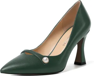 ROSERWISH Womens Slip On Elegant Wedding Fashion Pointed Toe Matte Stiletto High Heel Pumps Dress Shoes 3.5 Inch