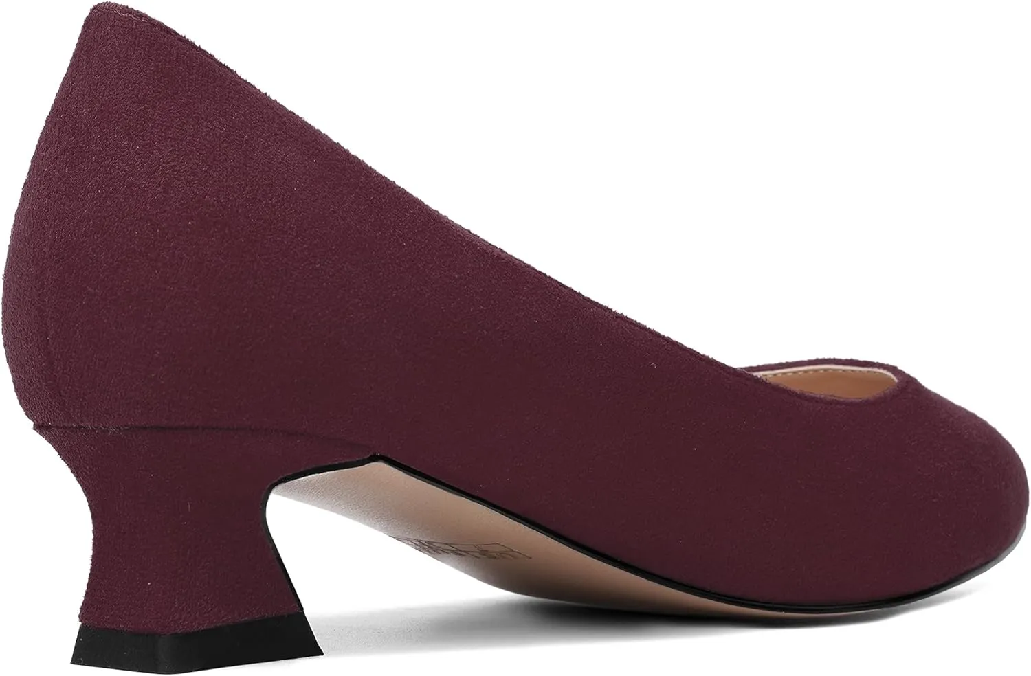 ROSERWISH Womens Suede Fashion Round Toe Casual Slip On Dating Chunky Low Heel Pumps Shoes 1.5 Inch