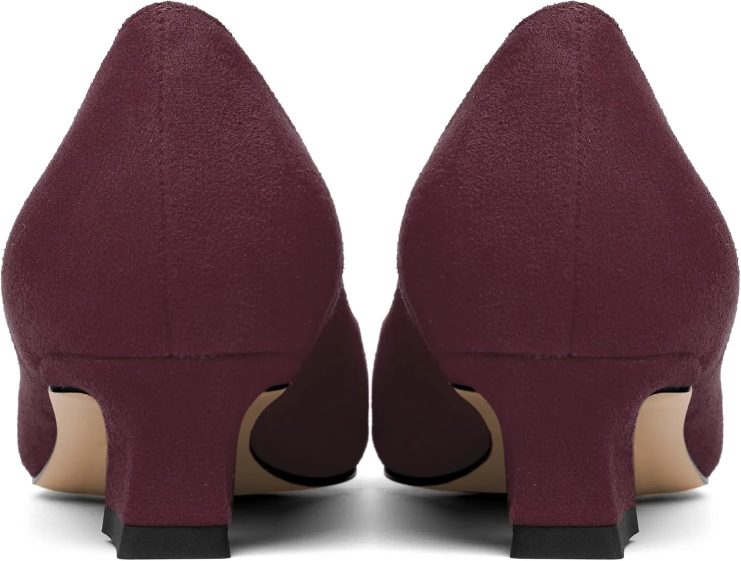 ROSERWISH Womens Suede Fashion Round Toe Casual Slip On Dating Chunky Low Heel Pumps Shoes 1.5 Inch