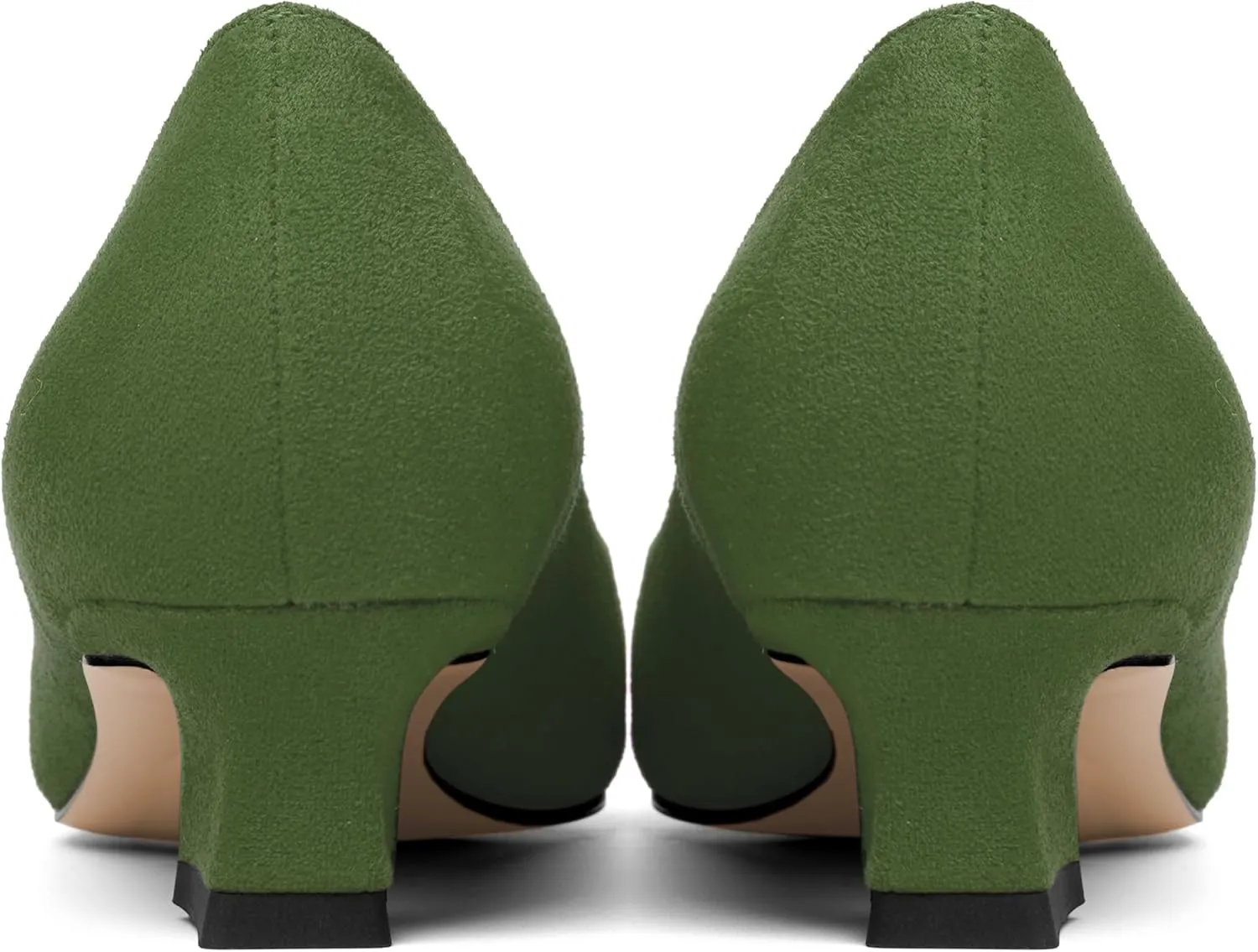 ROSERWISH Womens Suede Fashion Round Toe Casual Slip On Dating Chunky Low Heel Pumps Shoes 1.5 Inch