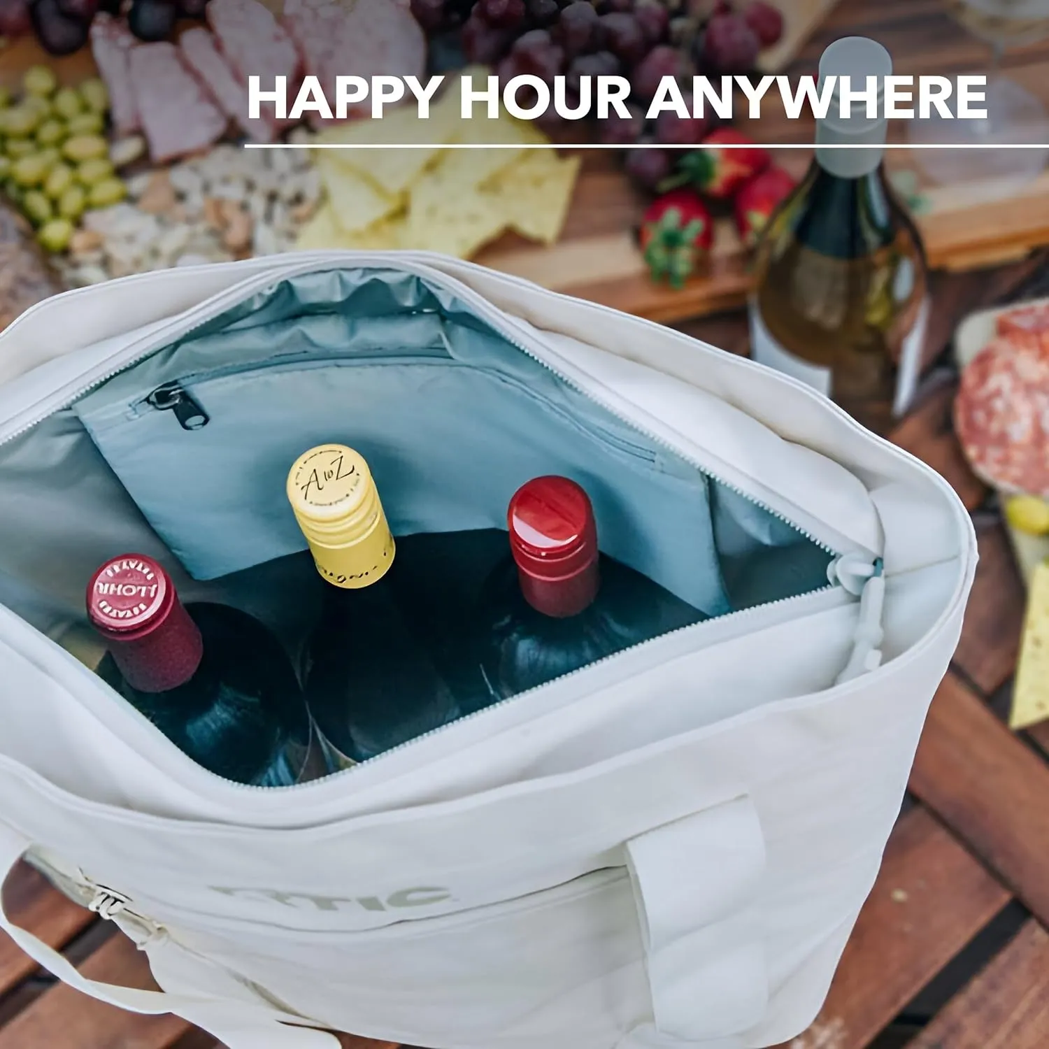 RTIC Everyday Insulated Slim Tote Cooler Bag, Waterproof for Beach, Grocery, Shopping, Fits 4 Wine Bottles or 24 Cans, 15L