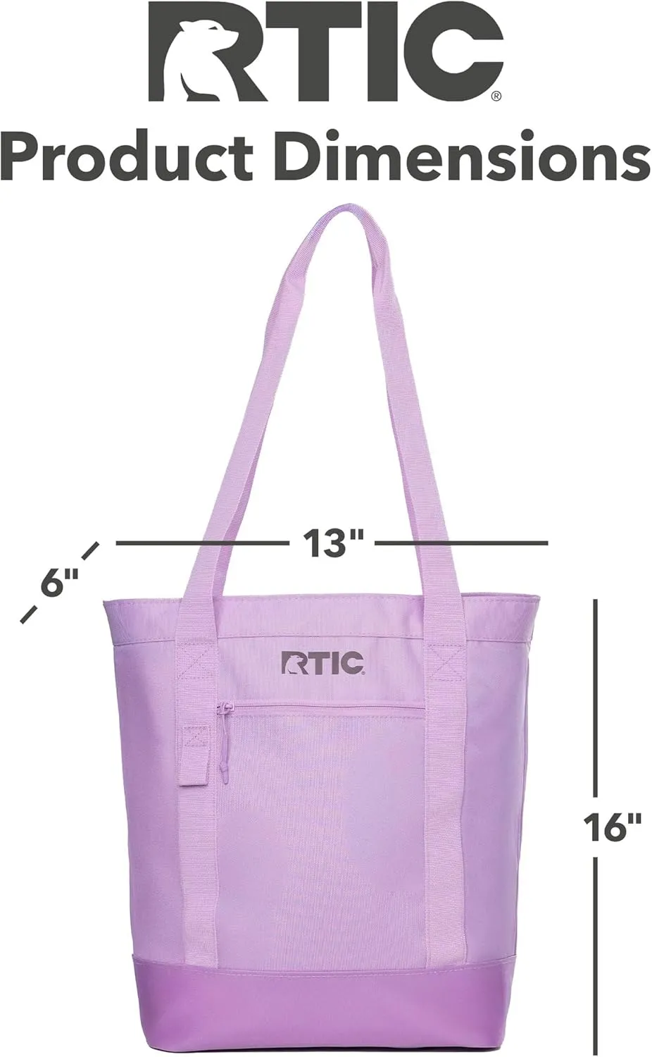 RTIC Everyday Insulated Slim Tote Cooler Bag, Waterproof for Beach, Grocery, Shopping, Fits 4 Wine Bottles or 24 Cans, 15L
