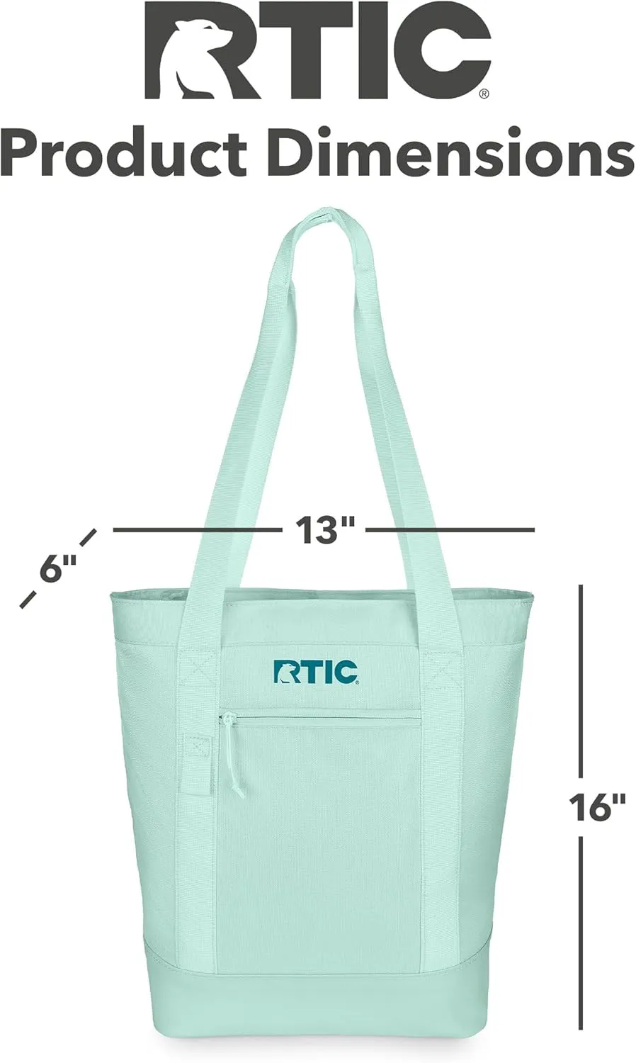 RTIC Everyday Insulated Slim Tote Cooler Bag, Waterproof for Beach, Grocery, Shopping, Fits 4 Wine Bottles or 24 Cans, 15L