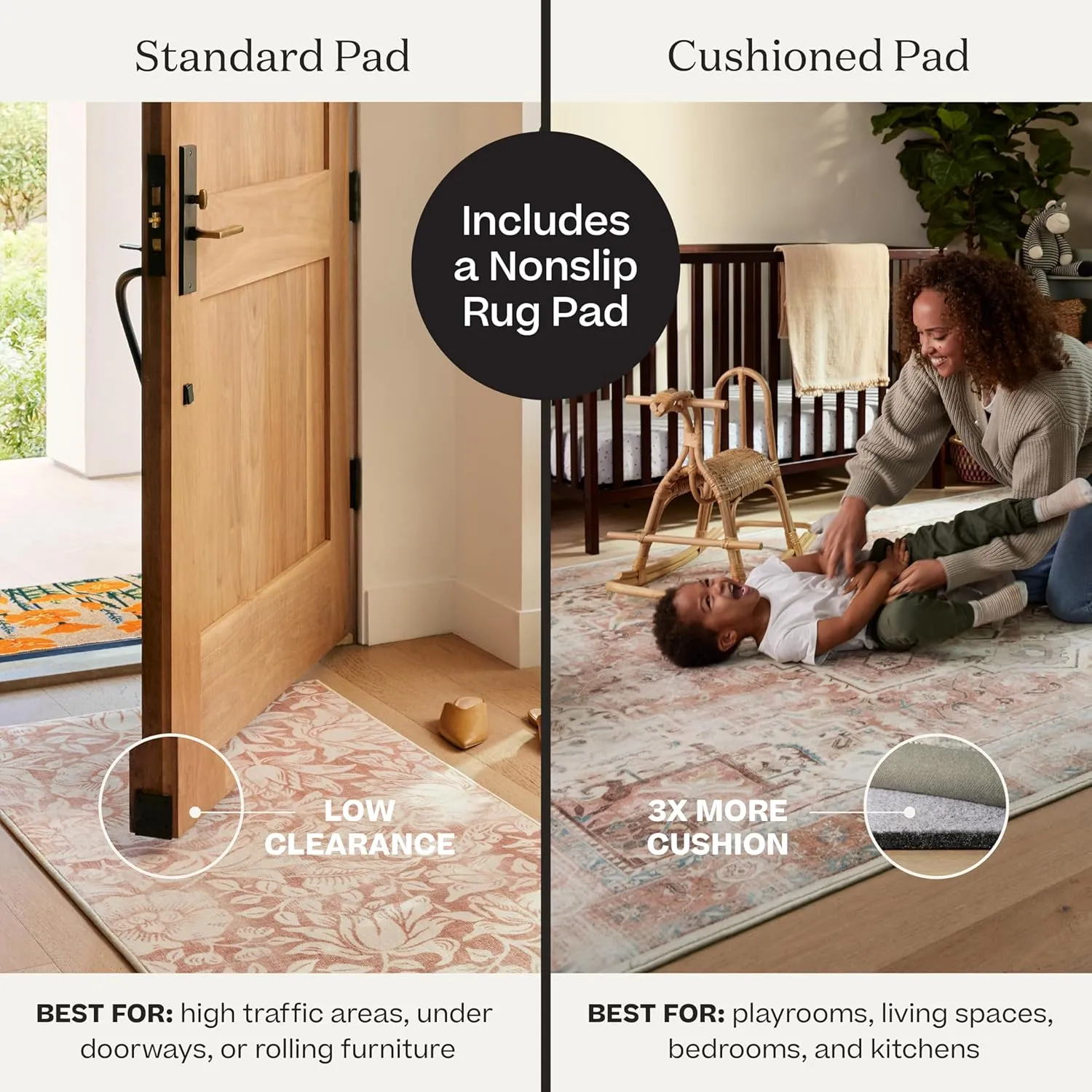 Ruggable Washable 8x10 Large Area Rug, Sarrah Hazel, Premium Vintage Rugs for Living Room, Bedroom, Kitchen, Office, Classroom with Gripper Non Slip Pad