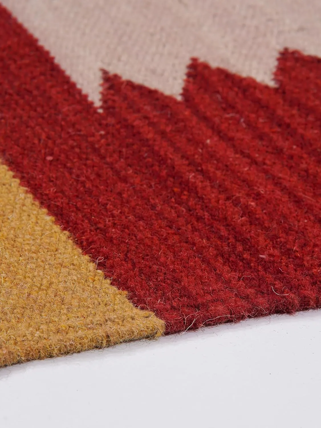 Rugsotic Carpets Hand Woven Flat Weave Kilim Wool ECO-Friendly Area Rugs - 5'x8', Rectangle Shape, Multicolor Color, Contemporary Modern Design, Low Pile Handmade Rugs for Living Room (D00124)