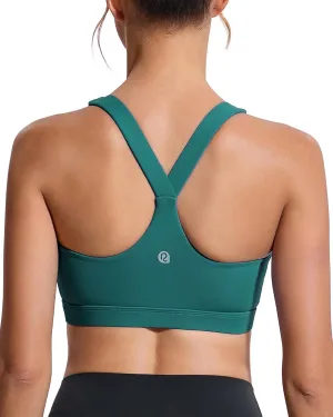 RUNNING GIRL High Impact Sports Bras for Women,Racerback Running Bra Workout Crop Tank Tops Longline Sports Bra Push up