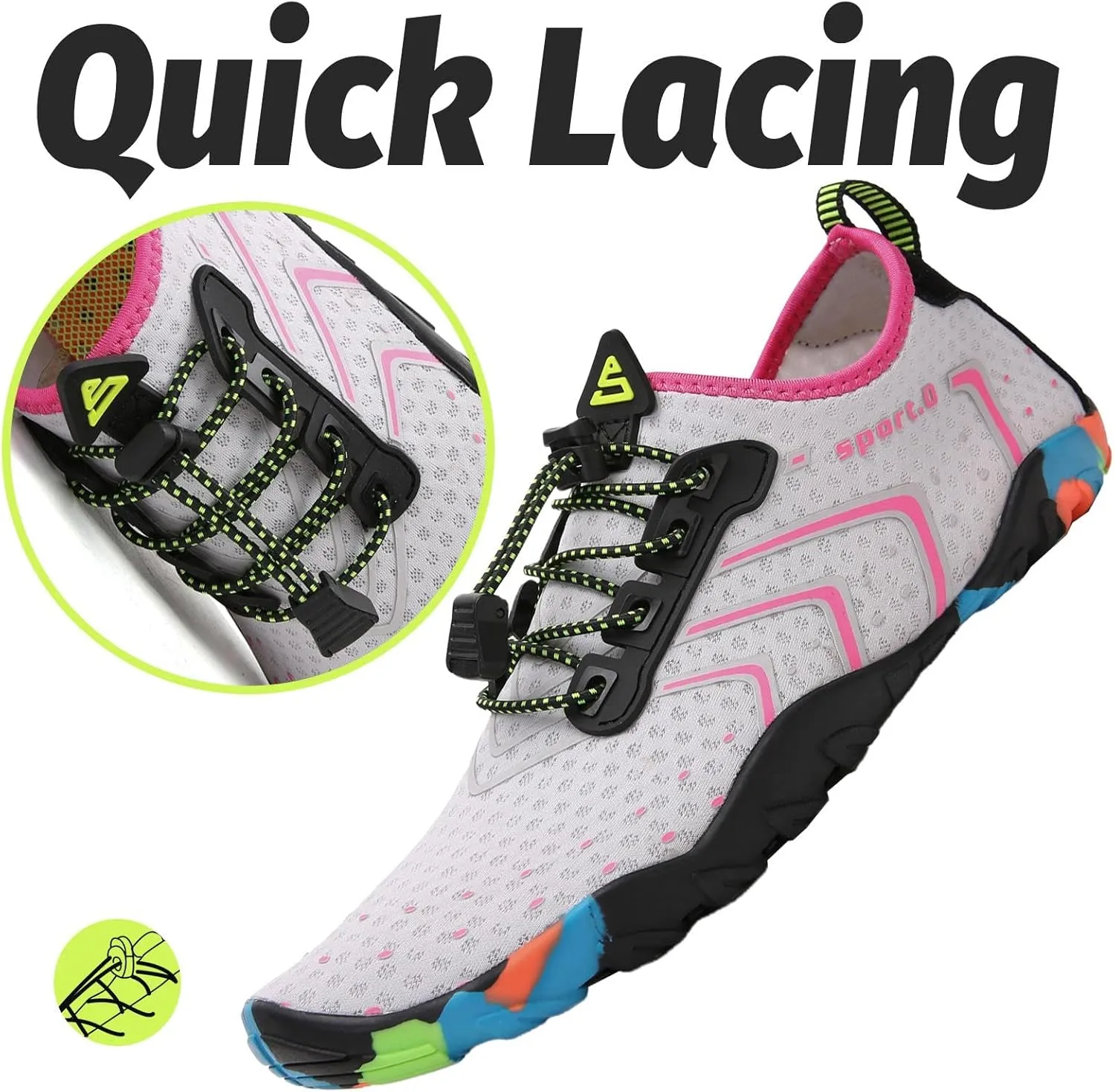 SAGUARO Water Shoes Women – Swim Shoes, Quick-Dry Barefoot Aqua Socks for Beach, Pool, Surfing and Outdoor Activities