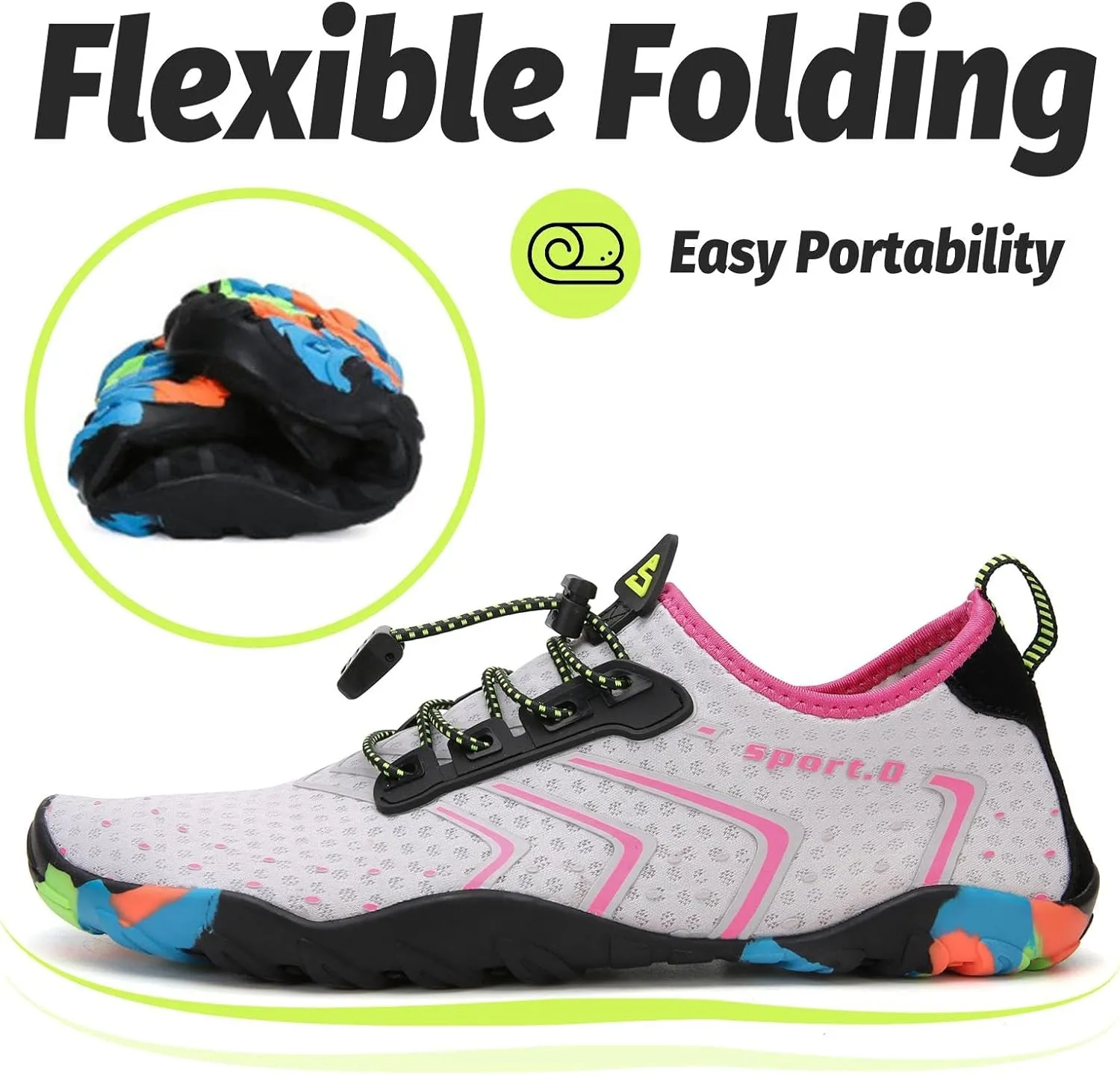 SAGUARO Water Shoes Women – Swim Shoes, Quick-Dry Barefoot Aqua Socks for Beach, Pool, Surfing and Outdoor Activities