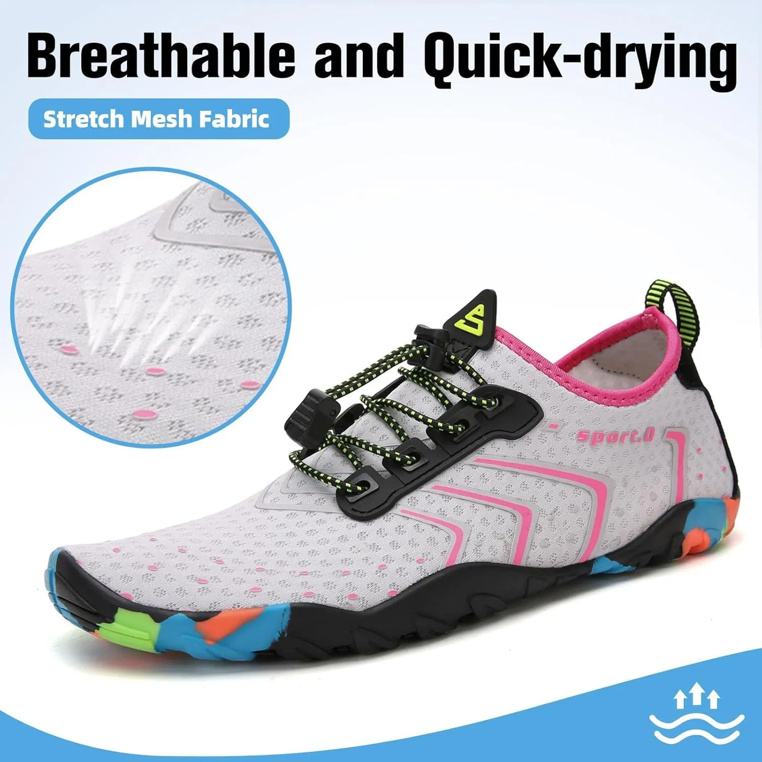 SAGUARO Water Shoes Women – Swim Shoes, Quick-Dry Barefoot Aqua Socks for Beach, Pool, Surfing and Outdoor Activities