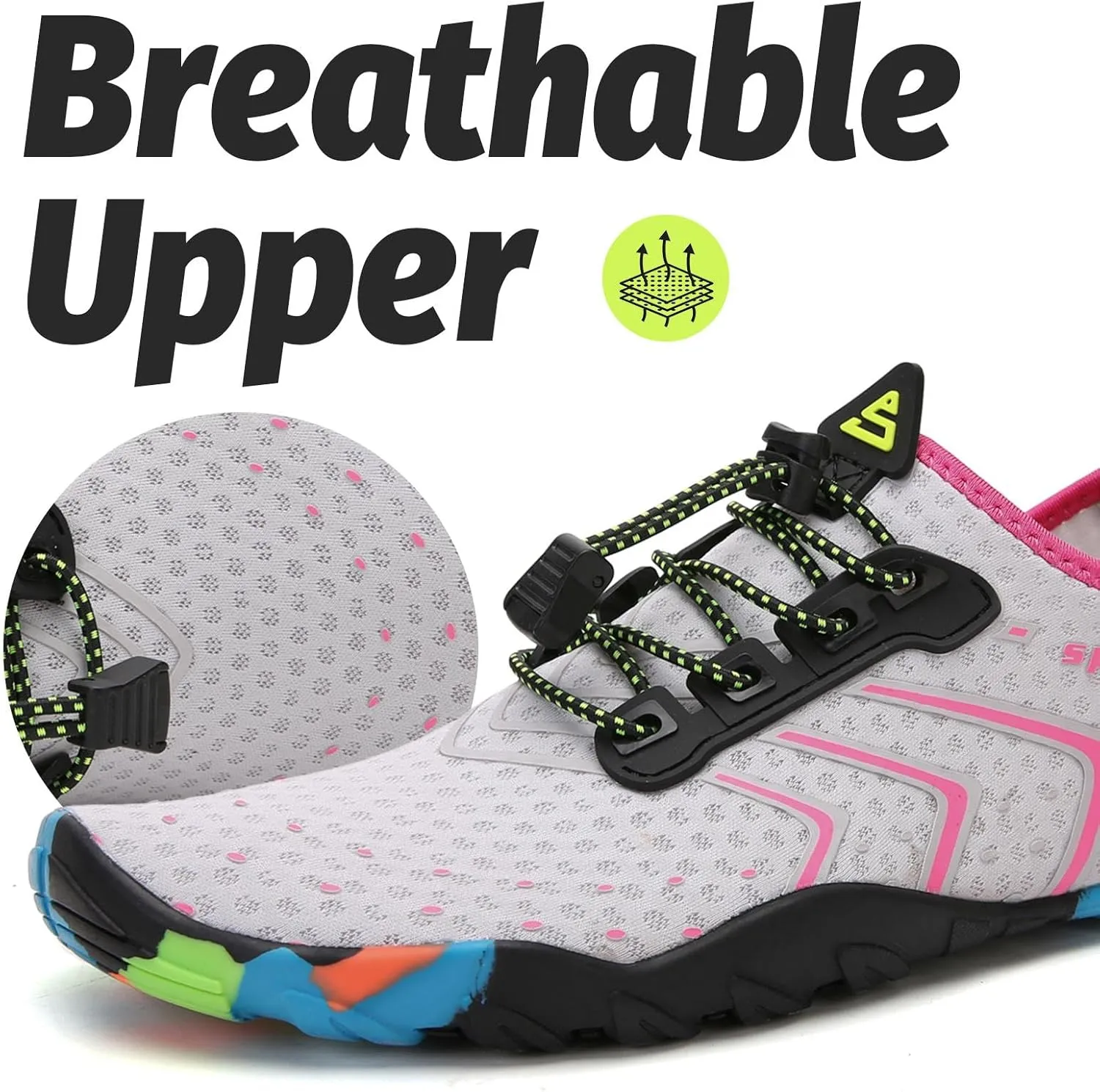 SAGUARO Water Shoes Women – Swim Shoes, Quick-Dry Barefoot Aqua Socks for Beach, Pool, Surfing and Outdoor Activities