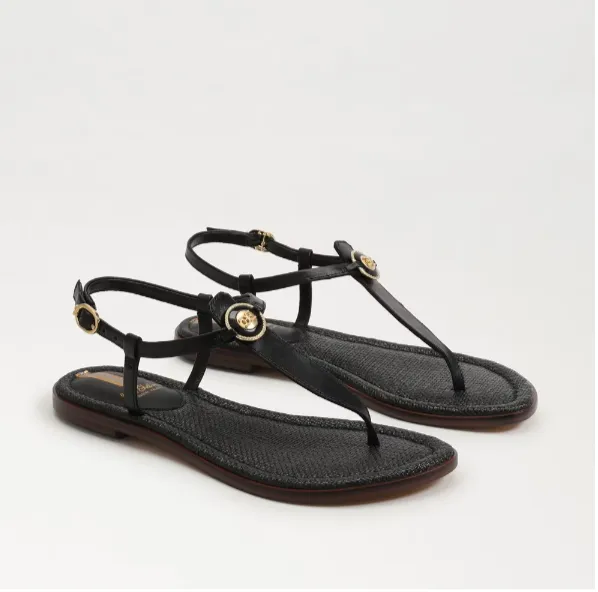 SAM EDELMAN - Gigi signet Sandal - Black Leather