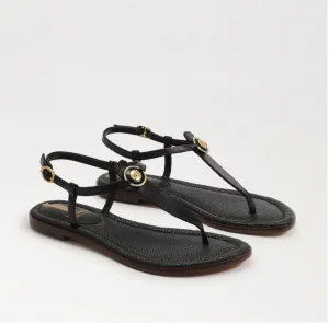 SAM EDELMAN - Gigi signet Sandal - Black Leather