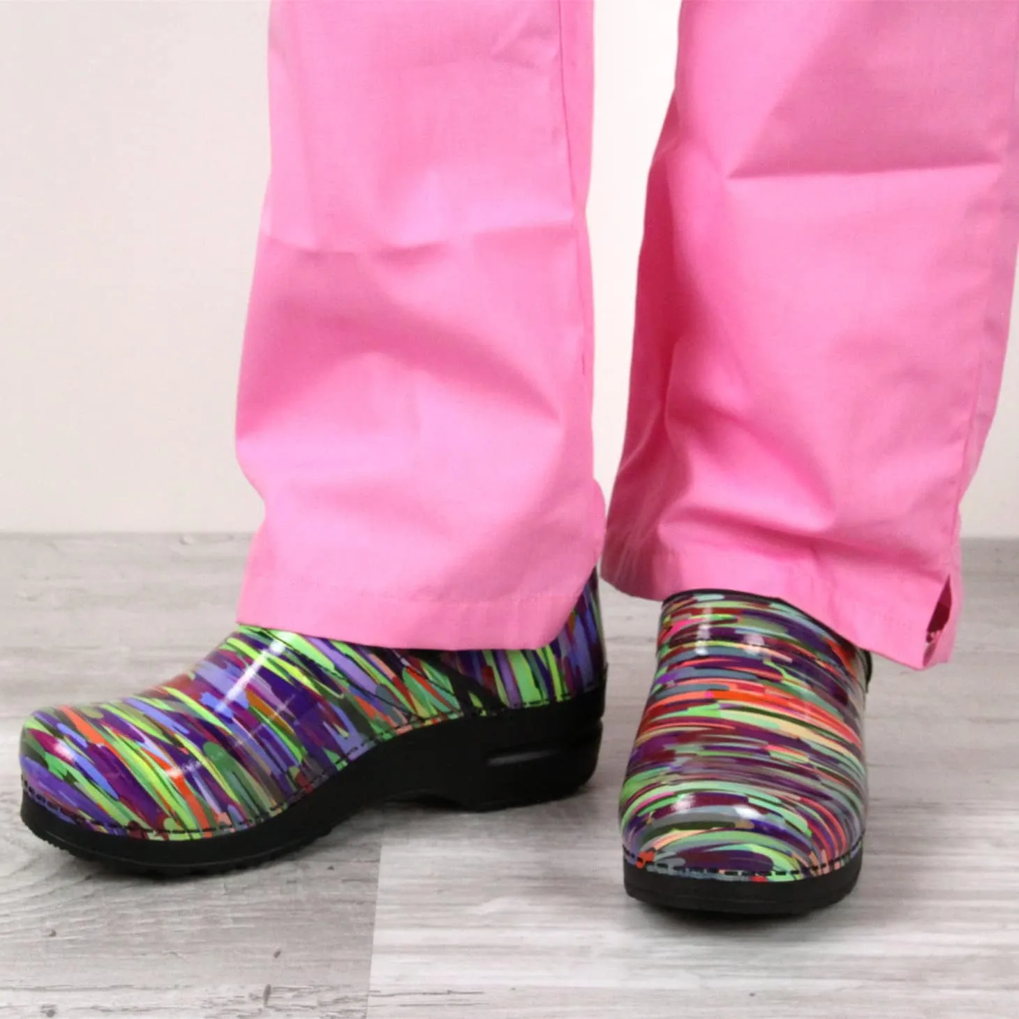 Sanita Tivoli Patent Leather Clogs for Women -APMA Approved, Shock-Absorbing Outsole, Soft Cushioned Insole, Closed-Back, Slip-On Shoes - Multicolor